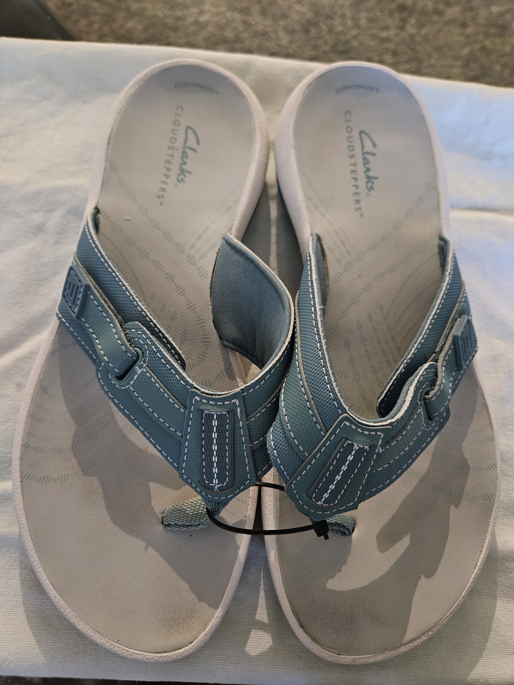 Clarks Teal Cloudsteppers Slip-On Thong Sandals